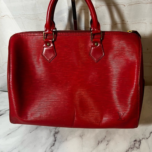 GUC Louis Vuitton Red Epi Speedy 30 Handbag - Picture 1 of 16